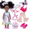 thumbnail image 1 of Muñeca ZQDOLL de silicona afroamericana negra de 14.5 pulgadas con accesorios, 1 of 7