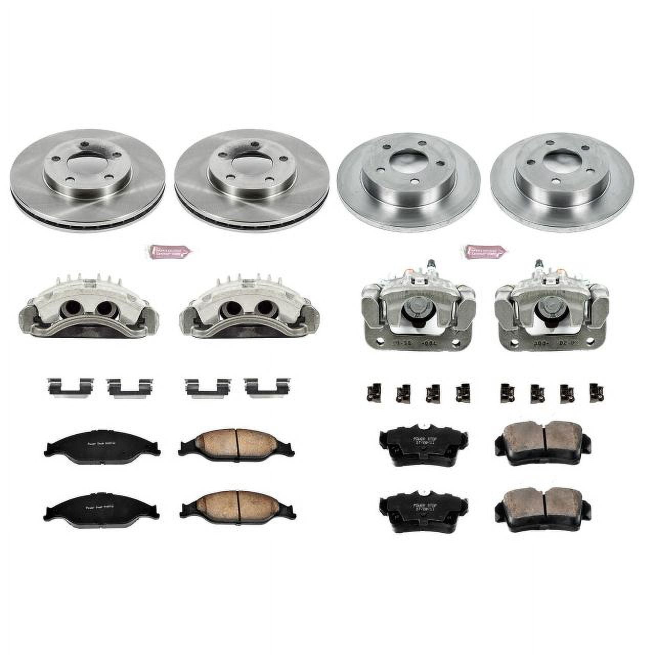 PowerStop Front and Rear Stock Replacement Brake Pad and Rotor Kit with Calipers Fits: FORD Select Models KCOE1302A
