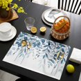 thumbnail image 3 of Blue Leaves Placemats Set of 12, Summer Botanical Placemats for Dining Table, Place Mats for Kitchen Tabletop, Waterproof Wipeable Dining Table Mats Set, 3 of 9