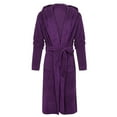 thumbnail image 5 of Men's Bathrobe, Plus Size Long Shawl Collar Terry Cloth Robe with Pockets, Soft Absorbent Hotel Style Spa Robe for Lounging and After Shower Purple 5XL, 5 of 5