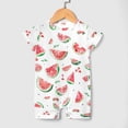 thumbnail image 3 of Watercolor Watermelon Baby Rompers Outfits Infant Girls Boys Summer Fresh Fruit Baby Bodysuits Summer Jumpsuits, 3 of 6