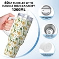 thumbnail image 3 of Lsque Watercolor Bright Sunflowers Pattern 40 OZ Ice Bully Cup with Handle and Straw, Double Wall Stainless Steel Tumbler Travel Coffee Cup with Lid for Christmas Present, 3 of 8