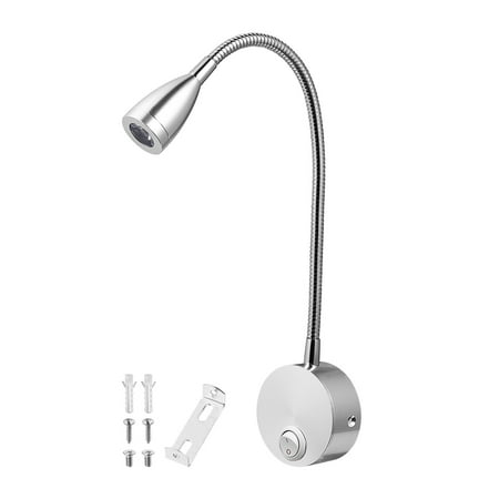 

Alipis Mobestech AC 85-265V 3W 360-degree Flexible Arm LED Wall Light LED Reading Light Bedside Lamp with Switch (Warm White)