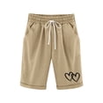 thumbnail image 4 of Krdevn Girls Drawstring Heart Print Knee Length Bermuda Shorts Loose Pocket Athletic Pants for Beach School Lounge Summer Daily Wear,7-8 Years, 4 of 4