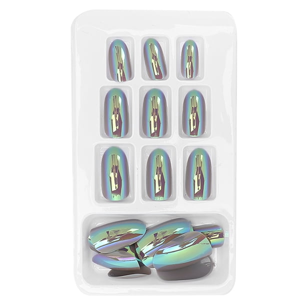 Uñas postizas, 24 piezas de uñas postizas de moda, uñas postizas de cubierta completa, uñas postizas de ataúd, resultados impresionantes