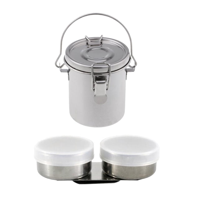 2 Uds Pequeño Limpiador de Cepillo a Prueba de de material acero Inoxidable + Recipiente de material acero Inoxidable Taza Aceite Olla Agua Pint perfecl Vaso de paleta para arandela de brochas de pintura