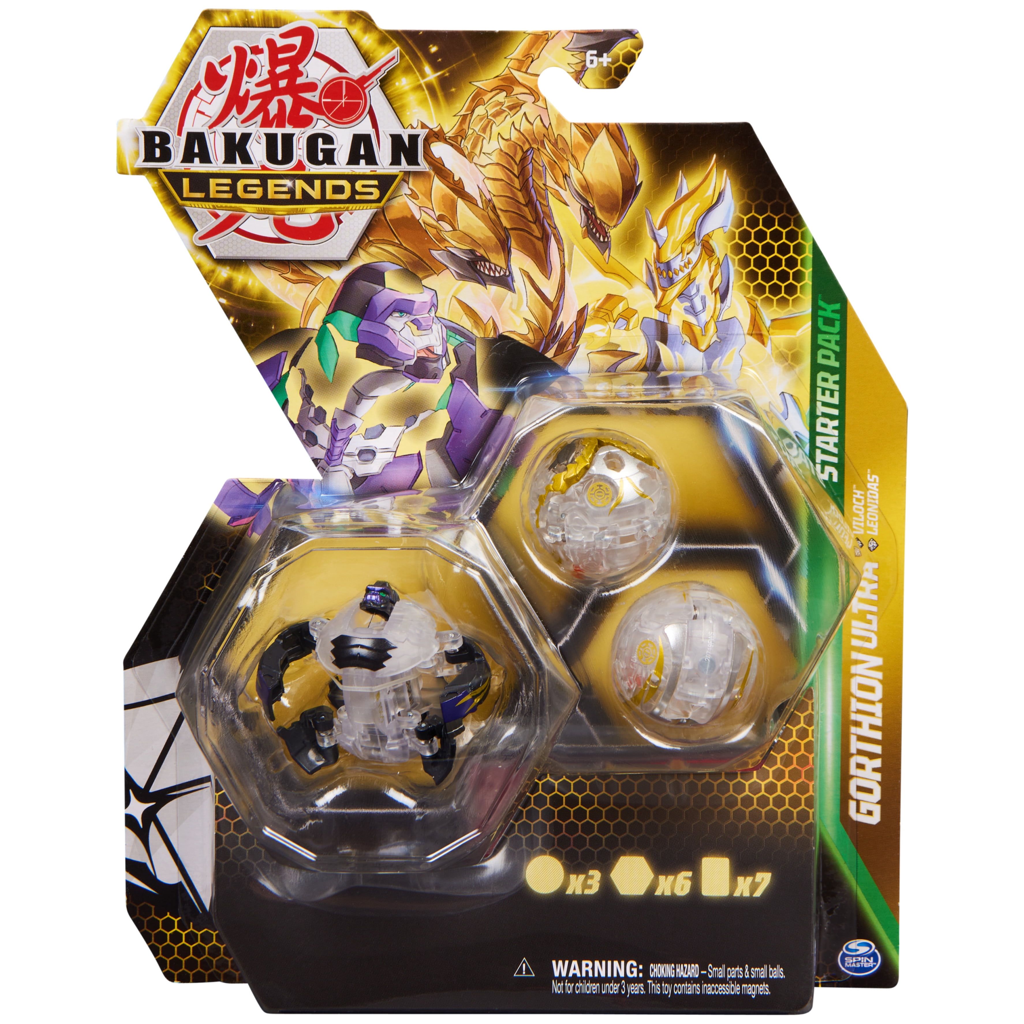 Bakugan Legends Starter 3Pack, Gorthion Ultra with Viloch and Leonidas