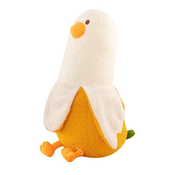 Banana Duck Plush Toy Cute Plushie Hugging Plush Pillow Duck Stuffed Animal for Girls and Boys White 12"