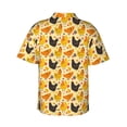 thumbnail image 3 of Picia Funny Chicken Gentle Cotton Regular Fit Short Sleeve Casual Hawaiian Shirt for Men-XX-Large, 3 of 9