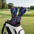 thumbnail image 5 of Yuyamidu Blue Sea Turtle Golf Head Covers Pink Flowers Golf Club Head Cover for Driver Fairway Wood Hybrid, Waterproof Leather Golf Accessory, 5 of 8