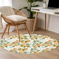 thumbnail image 5 of Summer Fruit Washable Round Area Rug 4 ft, Watercolor Orange Flower Farmhouse Country, Soft Non Slip Rugs Stain Repellent Indoor Felt Carpet for Living Dining Room Bedroom Home Office, 5 of 9