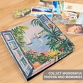 thumbnail image 4 of FORMRS 3 Ring Photo Album 4"x6" Self Adhesive Large Capacity PU Leather Cover, Floral Seaside, 4 of 8
