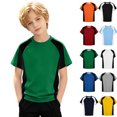thumbnail image 1 of WENXIAOO T-Shirts à Manches Courtes pour Garçons, T-Shirts d'Été pour Enfants à Col Rond, T-Shirts Basiques, Hauts Décontractés, T-Shirts à Blocs de Couleur Tendance, 1 of 5