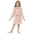 thumbnail image 6 of FORMRS Niños Bathrobe Unisex Hooded Robe Soft Plush Pajamas Sleepwear, Size 7-9T, Beige Stars, 6 of 7