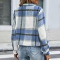 thumbnail image 5 of Xdegoge Plaid Cropped Jacket Button Down Long Sleeve Shacket Jackets Lapel Cozy Casaul Shirt Coats Fashion Vintage Outerwear 2025 Fall Winter Short Fleece Outfits with Pockets, 5 of 5