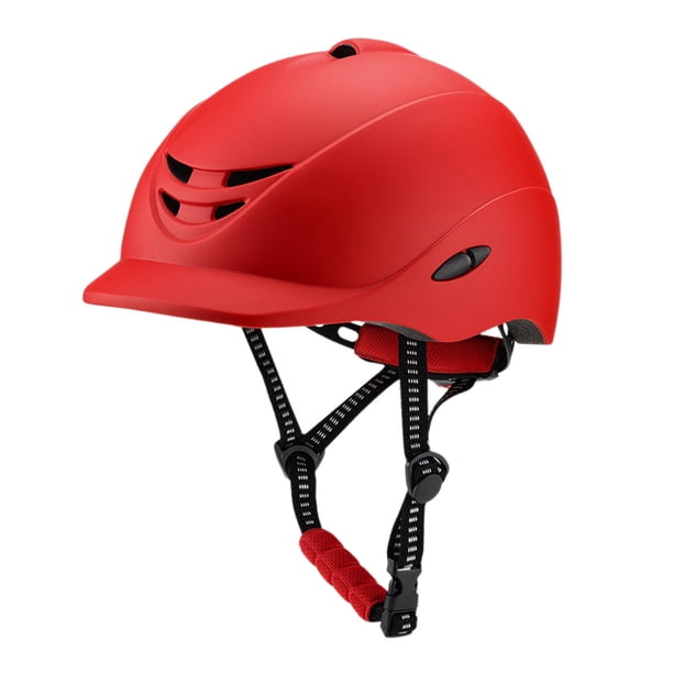Casco de equitación, sombrero ecuestre para hombres y mujeres, ligero, ajustable, transpirable, gorro de equitación, gorra de equitación para montar Rojo