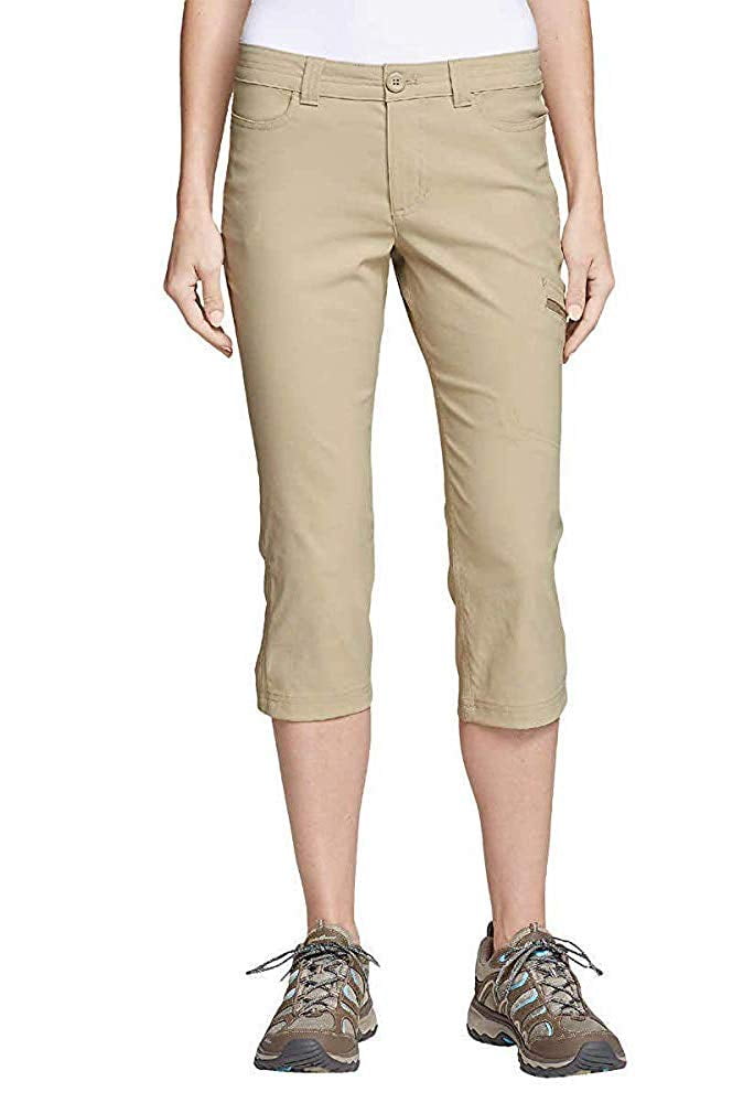 Eddie Bauer - Eddie Bauer Women Rainier Capris UPF 50 Performance Pants Light Khaki 12 - Walmart