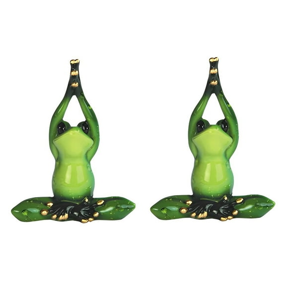 FC Design 2-PC Yoga Frog 5"H Statue Funny Animal Figurine Statue Sculpture Ornament Decoration Home/Room Decor and Unique Gift Ideas for Housewarming, Holidays and Birthdays