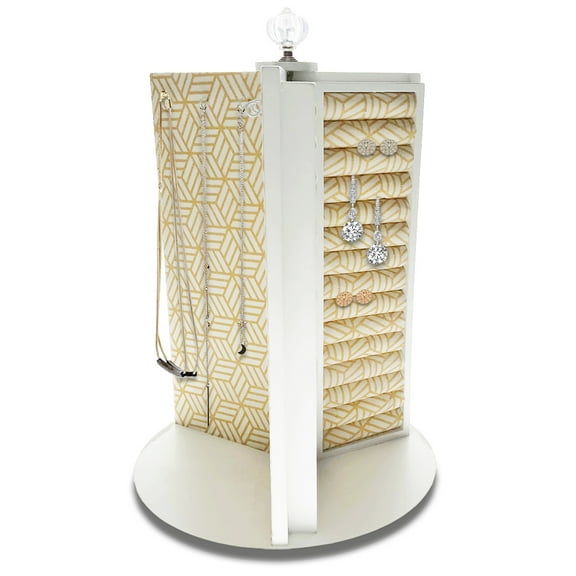 OnDisplay Stella Gold Geo Print Rotating Jewelry/Accessory Organizer
