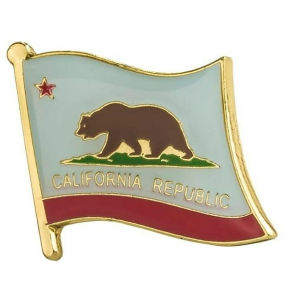 Ysmzzmsy 1 PCS（0.75x0.63 inch) California Flag Pin Suit lapel flag pins Plated Metal Enamel Souvenir Hat Men Women Patriotic ﻿