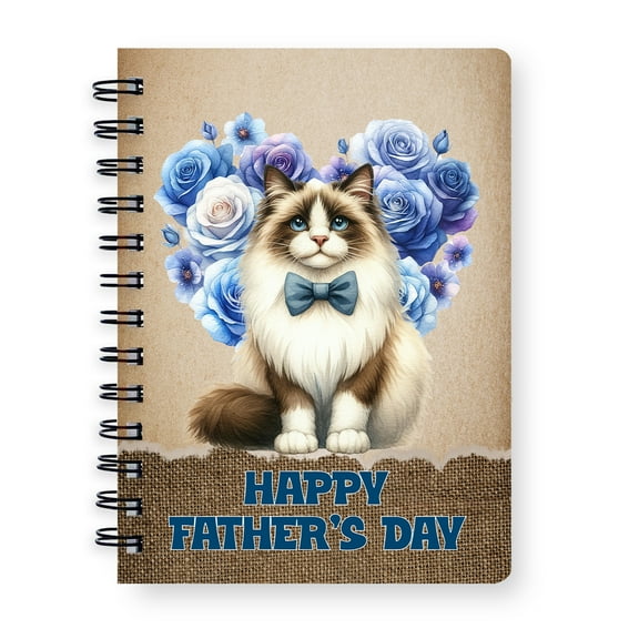 Ragdoll Proud Dad Happy Father's Day Spiral Bound Journal Cat Lover Kitten Owner Gifts Idea 5x7in Spiral Notebook - 02008