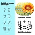 thumbnail image 2 of BaHomeck Drink Coasters Set of 4 with Holder Cute Sunflower Yellow Water Absorbent Ceramic Coasters Tabletop Protection,Suitable for Various Cup ,Home Decor, 2 of 4