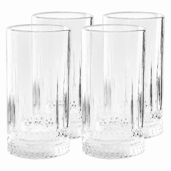 Gibson Home 142174.04 16 oz Iceberg Embossed Glass Tumbler Set - 4 Piece