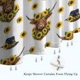 thumbnail image 6 of White Highland Cow Sunflower Hat Pattern Shower Curtain 36"x72" ,Bathroom Decorative Shower Curtains Set with 12 Hooks,Modern Waterproof Washable Shower Curtain, 6 of 6
