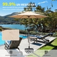 thumbnail image 3 of Domi Outdoor Living Dia.7.5FT Patio Umbrella with Push Button Tilt and Crank, UV Protection Waterproof Market Sun Umbrella for Garden, Deck, Backyard, Pool ，Beige, 3 of 8