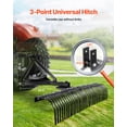 thumbnail image 3 of VEVOR Tow Behind Dethatcher, 72-inch Tow Dethatcher with 36 Steel Tines, 3-Point Lawn Dethatchers Rake with Attachments for Tractor, Landscape Rake for Garden, Farm, Grass, 3 of 9