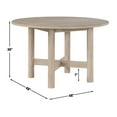 thumbnail image 4 of Steve Silver Gabby Modern Round Dining Table with Tubular Legs, Washed Oak, 4 of 6
