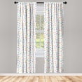 thumbnail image 3 of Ambesonne Cat Curtains, Footprints Cats Dogs Paws, Pair of 28"x63", Multicolor, 3 of 5