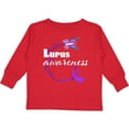 thumbnail image 3 of Inktastic Lupus Awareness butterfly ribbon Boys or Girls Long Sleeve Toddler T-Shirt, 3 of 5