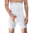 thumbnail image 2 of Spencer Men's Tummy Control Shorts High Wais Slimming Anti-Curling Underwear Body Shaper Seamless Boxer Brief (M, White), 2 of 8
