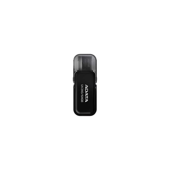 ADATA 64GB UV240 Easy-Flip USB 2.0 Flash Drive (AUV240-64G-RBK)