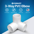 thumbnail image 2 of FORMUFIT 1-1/4" 3-Way Elbow Furniture Grade PVC Pipe Fittings, (1-5/8" Actual Socket ID), White, 4-Pack, 2 of 9