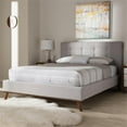 thumbnail image 2 of Bowery Hill Upholstered Queen Platform Bed in Gray Beige, 2 of 10