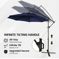 thumbnail image 4 of Mondawe 10ft Offset Cantilever Patio Umbrella,Patio Outdoor Market Umbrella UPF50+ UV Protection with Crank,Navy Blue, 4 of 7