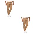 thumbnail image 4 of Pantalones de hombre Qarigey color sólido Caqui 2piezas, 4 of 6