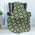thumbnail image 4 of Southwestern Soft Flannel Fleece Throw Blanket, Rhombus Shapes with Zigzag Details Traditional Old Pattern, Cozy Plush for Indoor and Outdoor Use, 70" x 90", Multicolor, by Ambesonne, 4 of 5