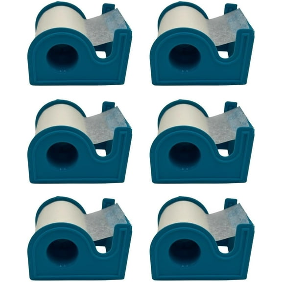 Microporous Medical Surgical Paper Tape Adhesive Bandage, Hypoallergenic Breathable Dressing 2 Inch x 10 Yards with Dispenser (Pack of 6)