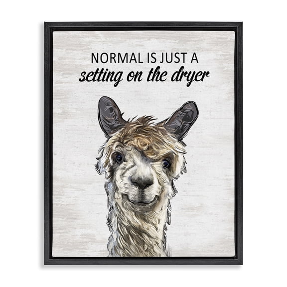 Stupell Industries Normal is Just Dyer Setting Quotes and Sayings Painting Black Floater Framed Canvas Art Print Wall Art, 17 x 21