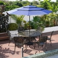 thumbnail image 6 of Mondawe 59" Cast Aluminum Round Table Retro Dining table with 2-inch Umbrella Hole, 6 of 7