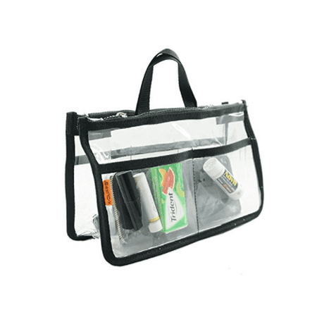 Clear Handbag Organizer See Through Cosmetic Badget Insert Purse Organiser Transparent Travel ...