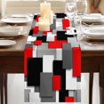 thumbnail image 3 of Table Runners 70 Inches Long Dress Scarves, Red Black Geometric Farmhouse Coffee/Dining/Kitchen Table Decor, Holiday Table Runner, Modern Abstract Art Block 13x70 Inch, 3 of 9