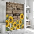 thumbnail image 6 of Sunflower Shower Curtain, Waterproof Shower Curtains for Bathroom, Farm Floral Love Brown Vintage Brown Wood Grain Washable Fabric Bathtub Curtain Set Bath Decor with 12 Hooks Standard 72"x72", 6 of 8