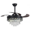 thumbnail image 2 of KPIBEST Crystal Chandelier Fan 42" Dimmable Fandelier Modern Black Ceiling Fans with Lights and Remote for Bedroom Dining Room Living Room, 3 Light Color, 2 of 9