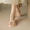 thumbnail image 2 of KEGIRLOM Women's Fashionable Casual Versatile Light And Comfortable Open-Toe Summer Trendy Thick-Heeled Thick-Soled Sandals Khaki 6, 2 of 6