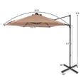 thumbnail image 2 of Costway 10 FT Patio Cantilever Umbrella Large Offset Hanging Umbrella with Solar LED Lights Brown, 2 of 9