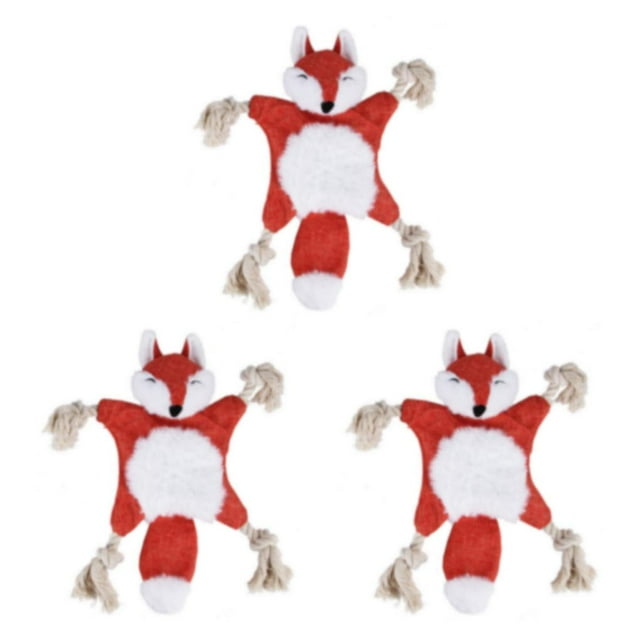 Baohd Pet Toy For Dogs Squeaky And Soft For Hours Of Play Easy To Clean Polyester Squeaky Dog Soft Toy fox 3Set